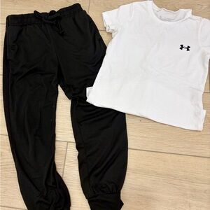 Under Armour Youth Girls Outfit. Under Armour Kids Tee with Black Joggers